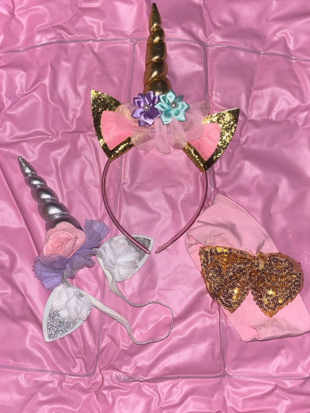 Unbranded Pink & Gold Unicorn Headband for Kids Halloween dress up play toddler